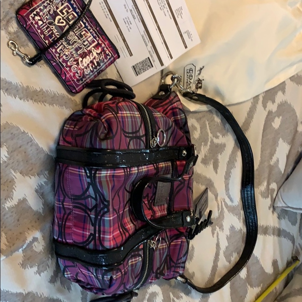 Coach Poppy purse, change purse and dust bag